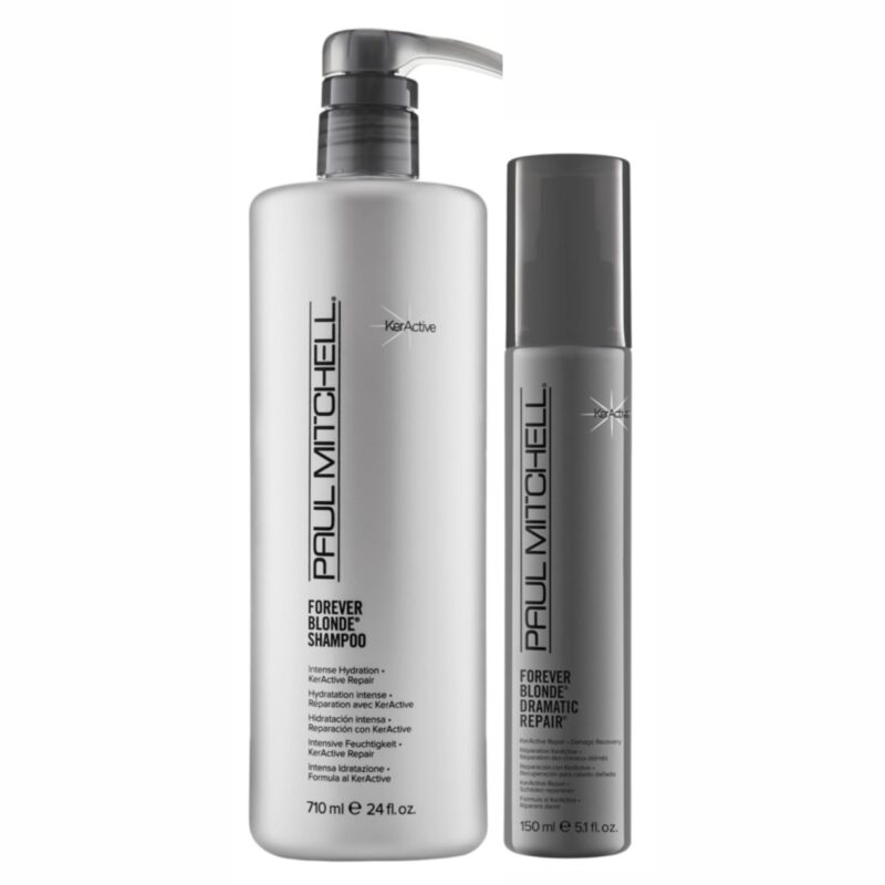 מארז שמפו + טיפול ללא שטיפה לשיער בלונדיני פול מיטשל | Paul Mitchell ForeverBlonde