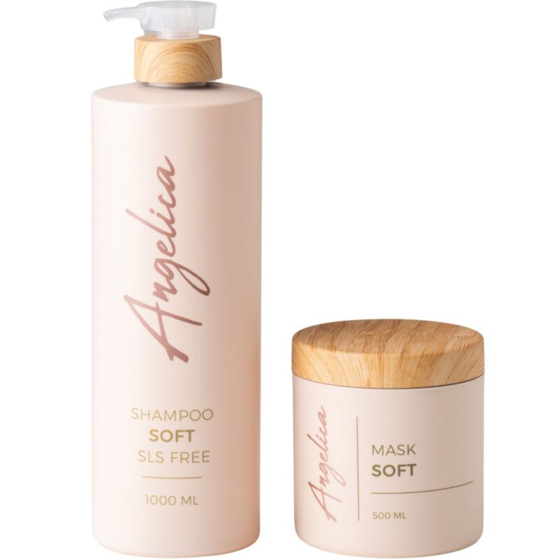 מארז שמפו ומסכה סופט ללא מלחים אנג'ליקה | Angelica