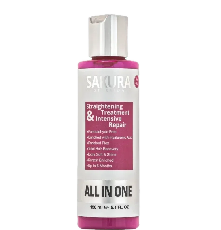 החלקת קרטין אורגנית סאקורה 150 מ"ל ALL IN ONE – ערכה ביתית מקצועית